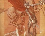 从美杜莎的血诞生的飞马座和克律萨俄耳 - 爱德华·科莱·伯恩·琼斯